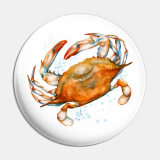 Watercolor soft shell crab Pin