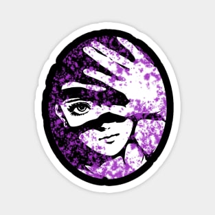 Punk Fashion Style Oval Purple Glowing Girl Magnet