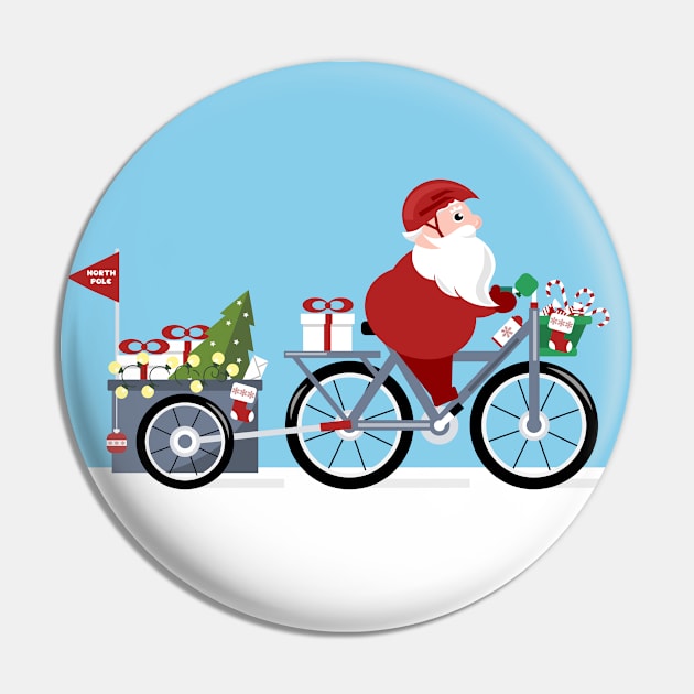 Santa Claus  riding a bike with gifts Pin by SooperYela