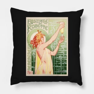 Retro poster - pub - vintage - Absinthe - Alphonse Mucha Pillow