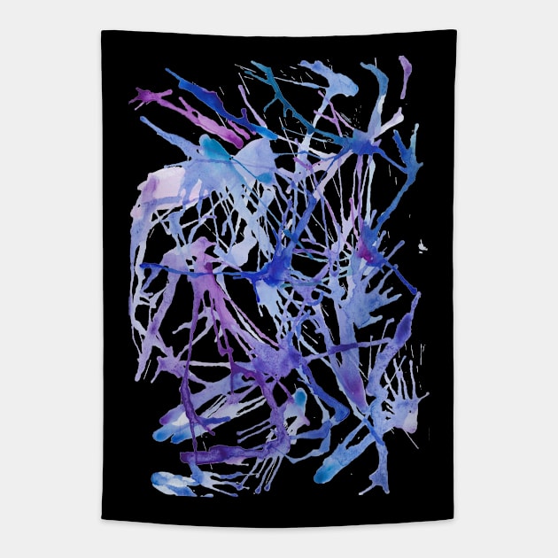 Indigo Splash Doodle Tapestry by Red Wolf