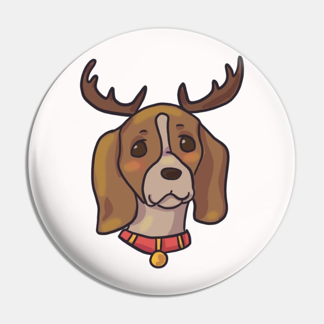 Christmas beagle Pin by Artbysusant 
