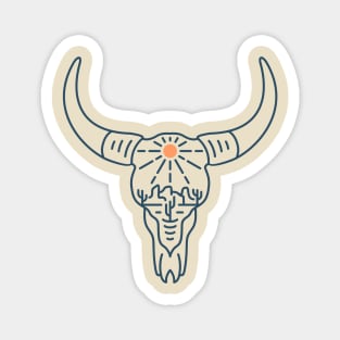 Cow Skull Desert Cactus Magnet