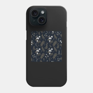 Black Night Flower Design Pattern Phone Case