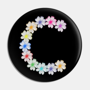 Letter C, flower, cosmos flowers, floral, nature Pin