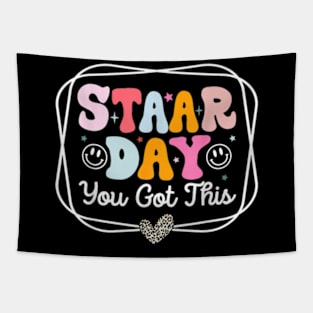 Test Staar Day You Got This Teacher Retro Groovy Testing Day Tapestry