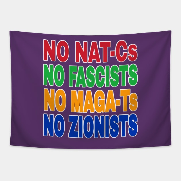 MAGA KLUX KLAN - NO NATC-s NO FASCISTS - NO MAGAT-s NO ZIONISTS - Double-sided Tapestry by SubversiveWare