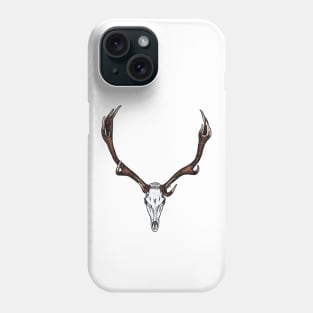 Skull and antlers of an elk Phone Case