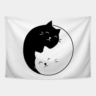 Yin Yang Cats Tapestry