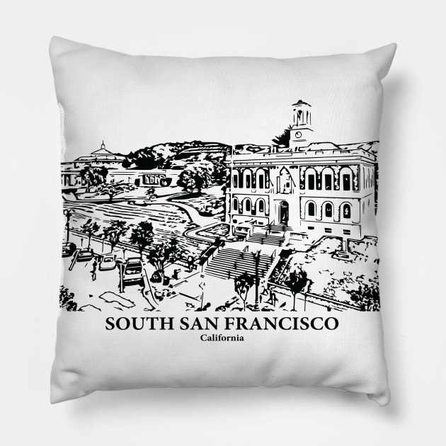 South San Francisco - California Pillow by Lakeric