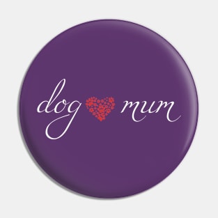 Dog Mum Red Paw Print Heart Pin