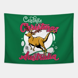 Celebrate Christmas in Australia // Funny Reindeer Kangaroo Tapestry