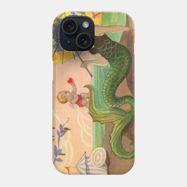 Vintage 1920s Mermaid Retro Art Phone Case by AlondraHanley