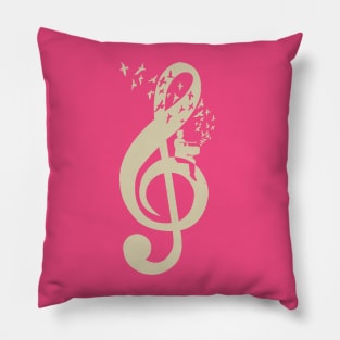 Treble Clef -  Music Snare drum - Vintage Pillow