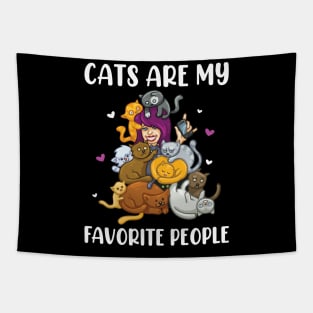 Funny Cats Cute Kittys Kittes: Cats Are My Favourite People Funny Sarcastic Cats Lovers Tapestry