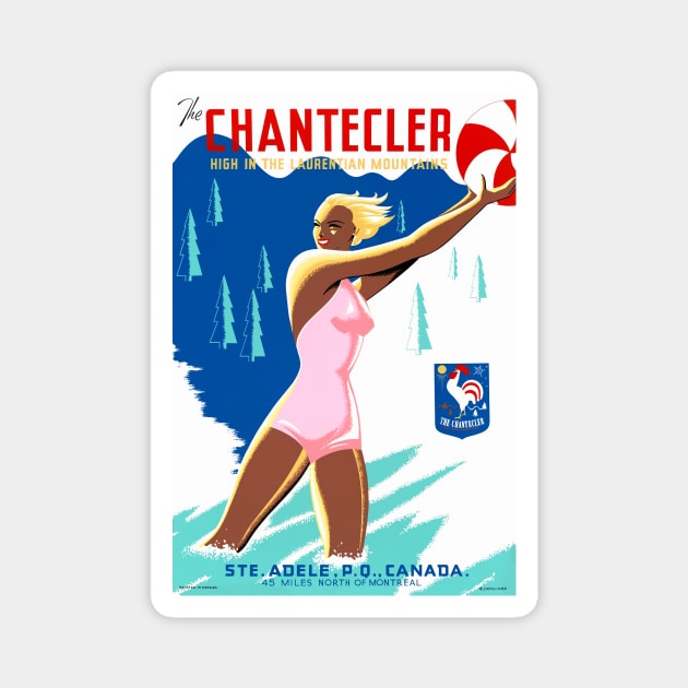 Vintage Travel Poster Canada the Chantecler Magnet by vintagetreasure