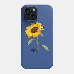 Leo Zodiac Horoscope Sunflower hand drawn art Phone Case