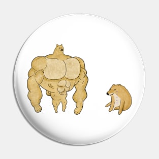 Swole Buff Doge VS Cheems Dank Meme Pin