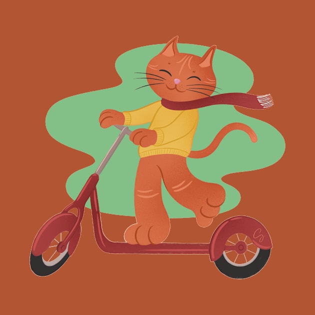 Scooter Cat by Softshell Studio