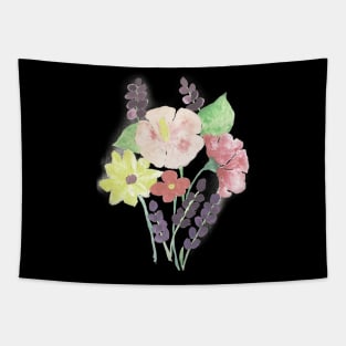 watercolour pink flowers watercolor purple flowers pink and purple flowers Tapestry