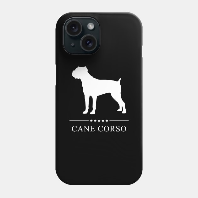 Cane Corso Dog White Silhouette Phone Case by millersye