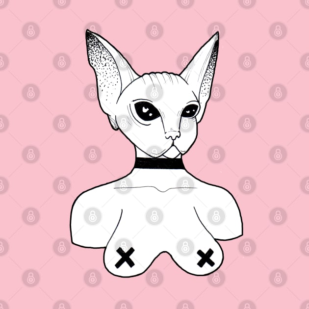 Minimalist Sphynx Tattoo Art by MazeMazeMaze