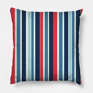 Color Block Stripes Blue and Red Pillow