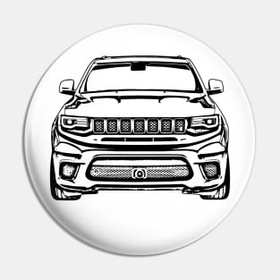 Cherokee Trackhawk Front View Sketch Art Pin