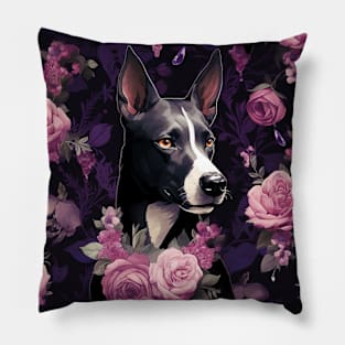 Basenji And Roses Pillow