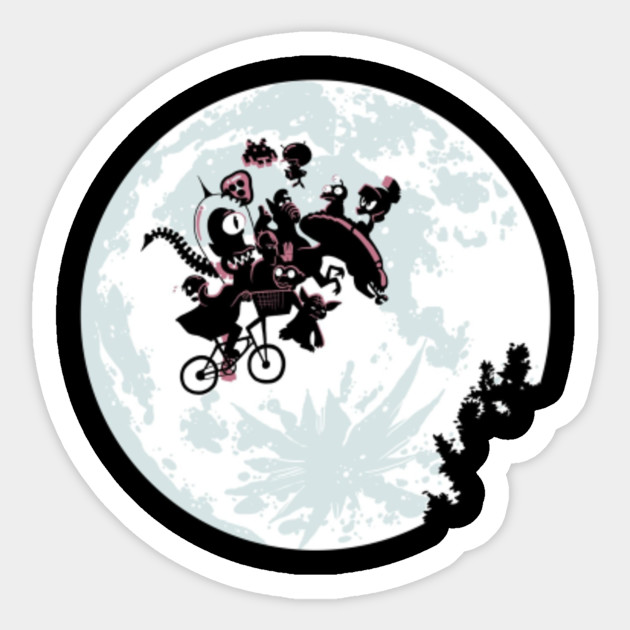 Many Alien On Bike Aliens Sticker Teepublic