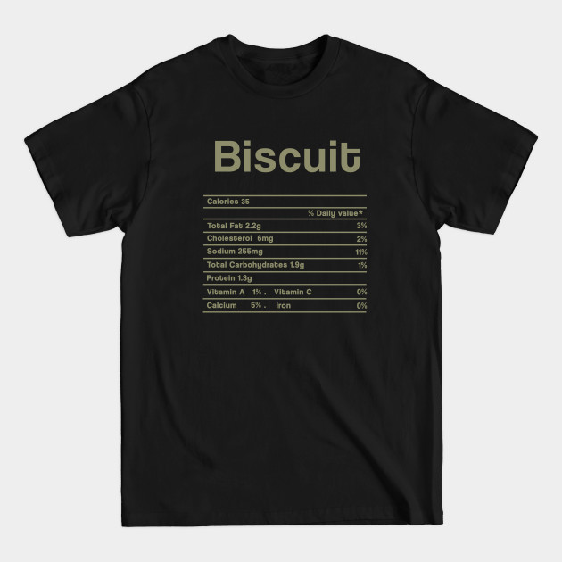 Discover Biscuit Nutrition facts Funny Christmas Thanksgiving Gift - Biscuit Nutrition Facts - T-Shirt