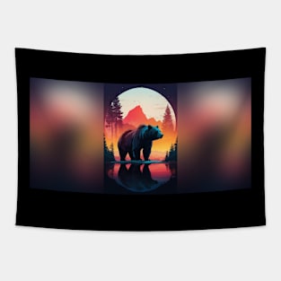 Bear Sunset Tapestry