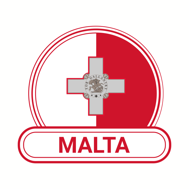 Malta Country Badge - Malta Flag by Yesteeyear