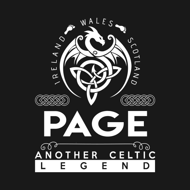 Page Name T Shirt - Another Celtic Legend Page Dragon Gift Item by harpermargy8920