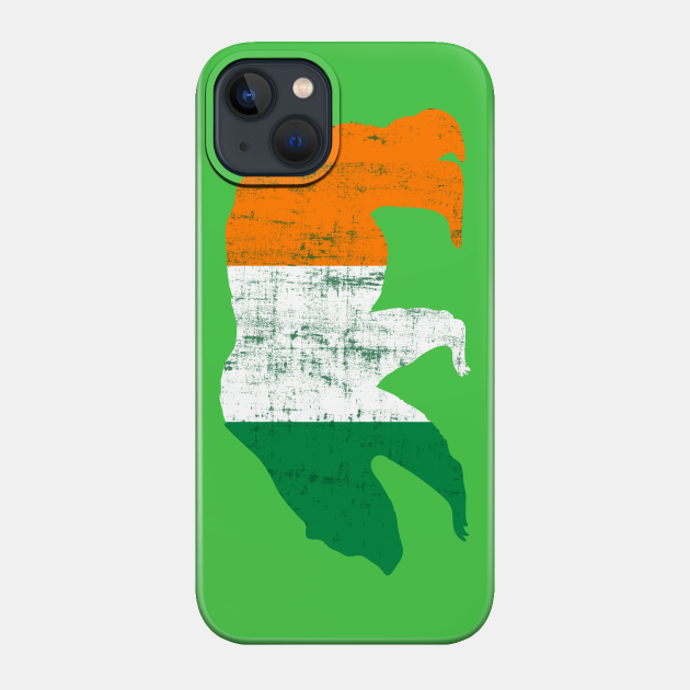 St. Patricks Day Irish Flag Grizzly Bear with Clover - Irish - Phone Case