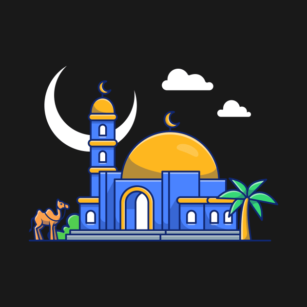 Mosque With Camel Cartoon by Catalyst Labs