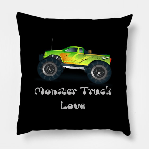 Monster truck love Pillow by artsytee