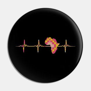 Africa Map, Kente Pattern, Heartbeat, Love Africa Pin