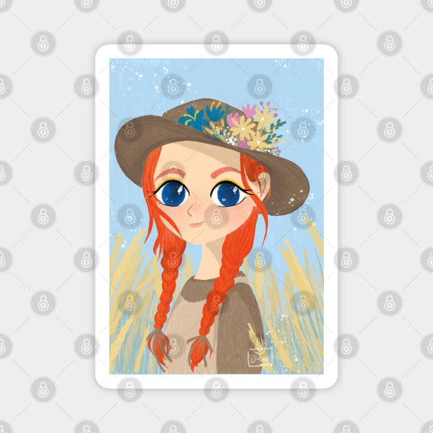 anne with an e jilooo version an semi orange red hair girl Magnet by byjilooo