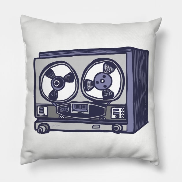 Vintage Tape Recorder Pillow by JSnipe