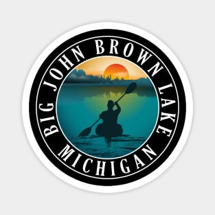 Big John Brown Lake Kayaking Michigan Sunset Magnet