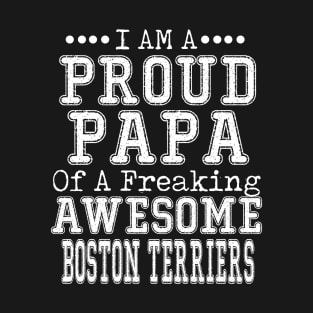 Proud Dad of an Awesome Corgi T-shirt Dog Dad Father's Day BOSTON TERRIERS T-Shirt
