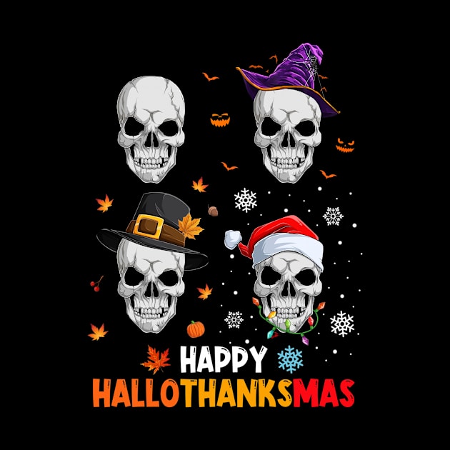 Skull Costume Halloween Thanksgiving Christmas Happy Hallothanksmas by Magazine