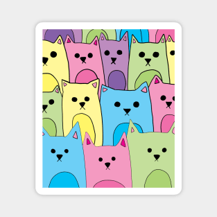 Pastel Group of Cats Magnet