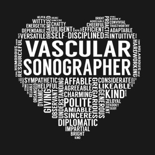 Vascular Sonographer Heart T-Shirt