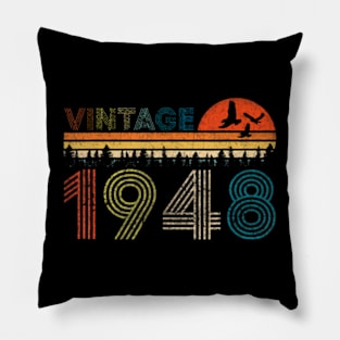 Vintage 1948 75 Years Old 75th Birthday Pillow