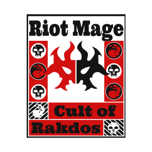 Cult of Rakdos | Riot Mage | MTG Ravnica Guild Black & Red on White Design T-Shirt
