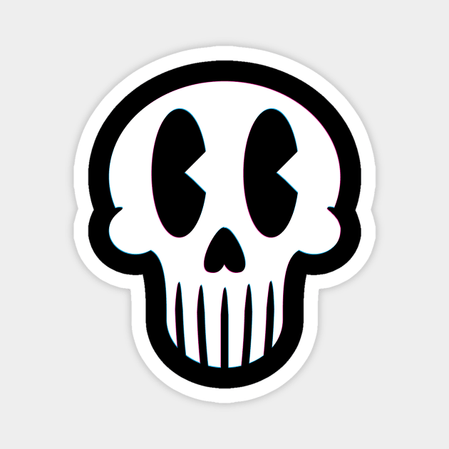 Rubber Hose Skull Magnet by CraftyMcVillain