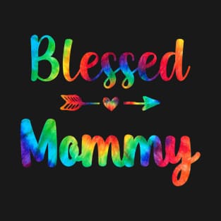 Blessed Mommy Tie Dye Graphic Mother's Day Gift T-Shirt