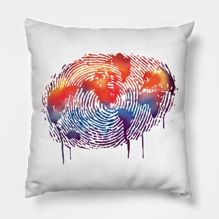 WORLD MAP water colour illustration Pillow